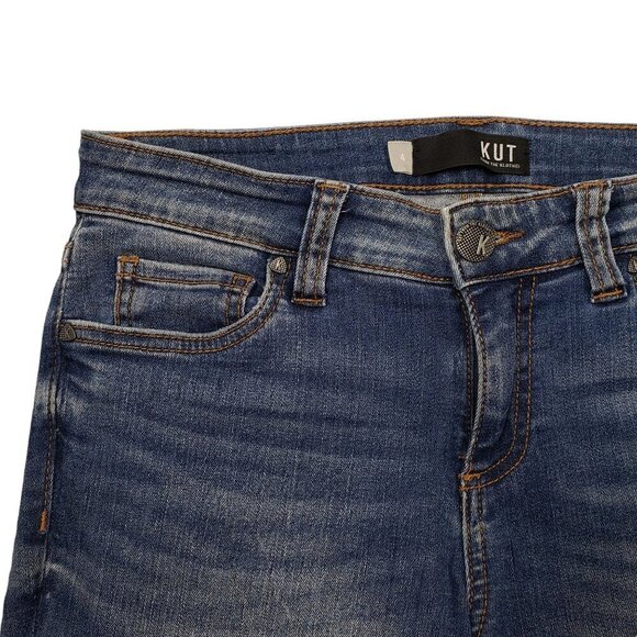 Kut from the Kloth Connie Ankle Skinny Jeans Womens 4 Distressed Mid Rise - Picture 3 of 9